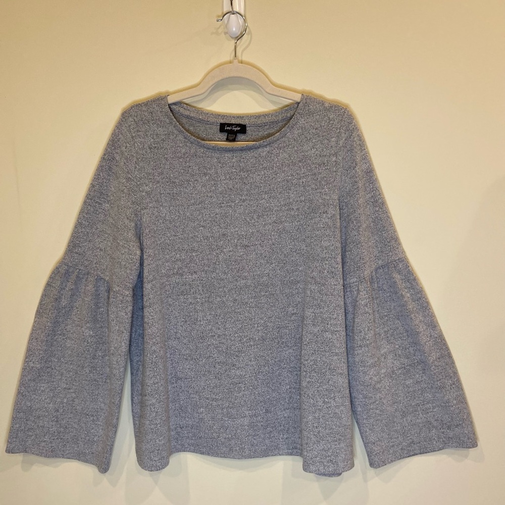 Lord & Taylor Merle Grey Fine Sweater